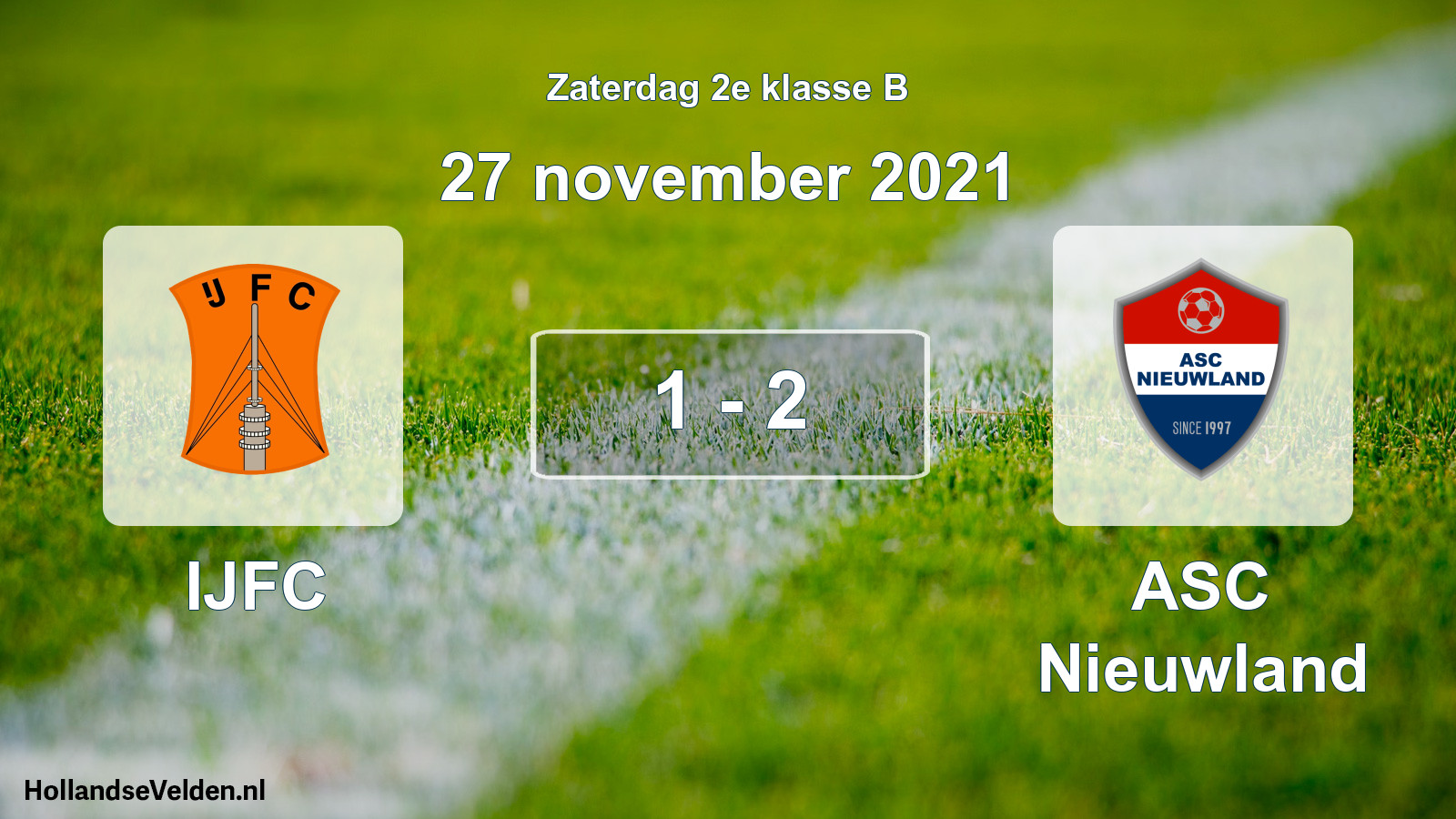 Total number of matches played: IJFC - ASC Nieuwland 1 - 2 (27 November 2021)