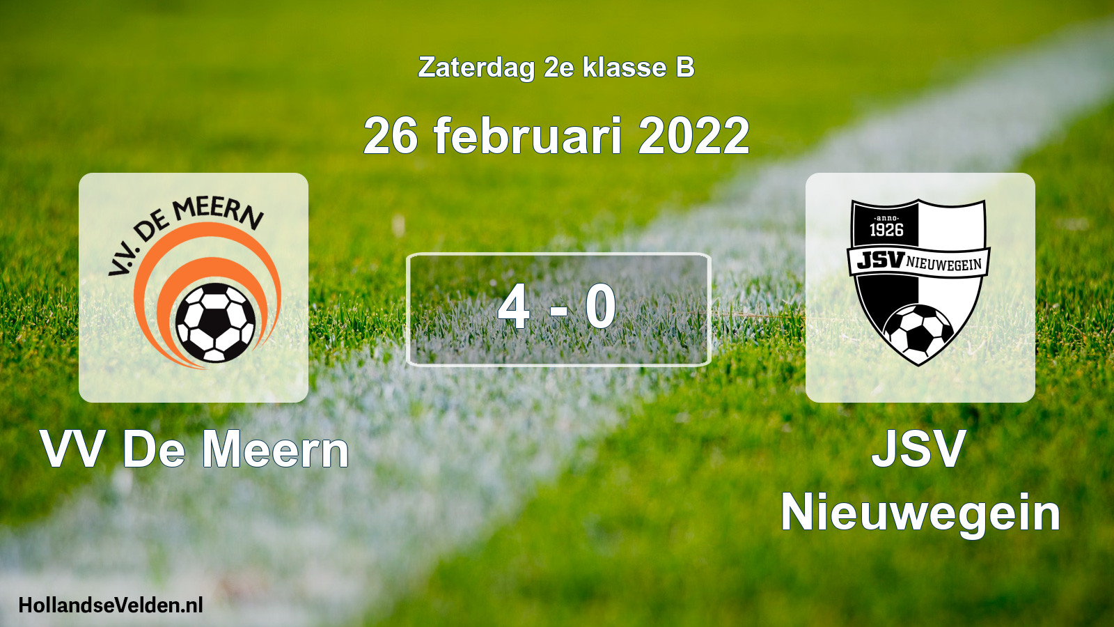Total number of matches played: VV De Meern - JSV Nieuwegein 4 - 0 (26 February 2022)