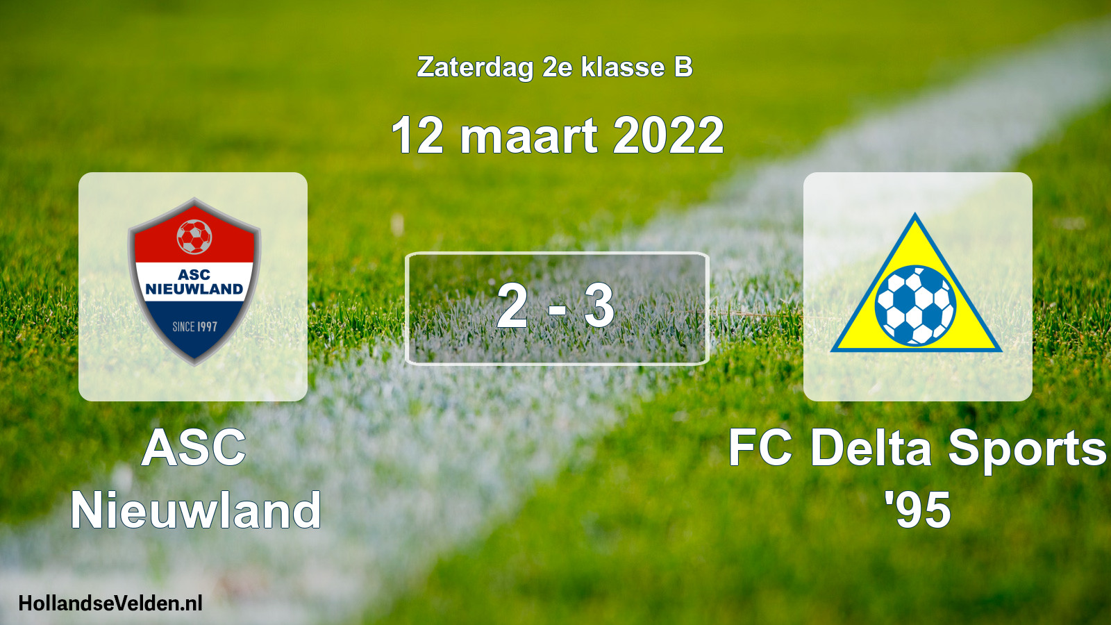 Total number of matches played: ASC Nieuwland - FC Delta Sports '95 2 - 3 (12 March 2022)