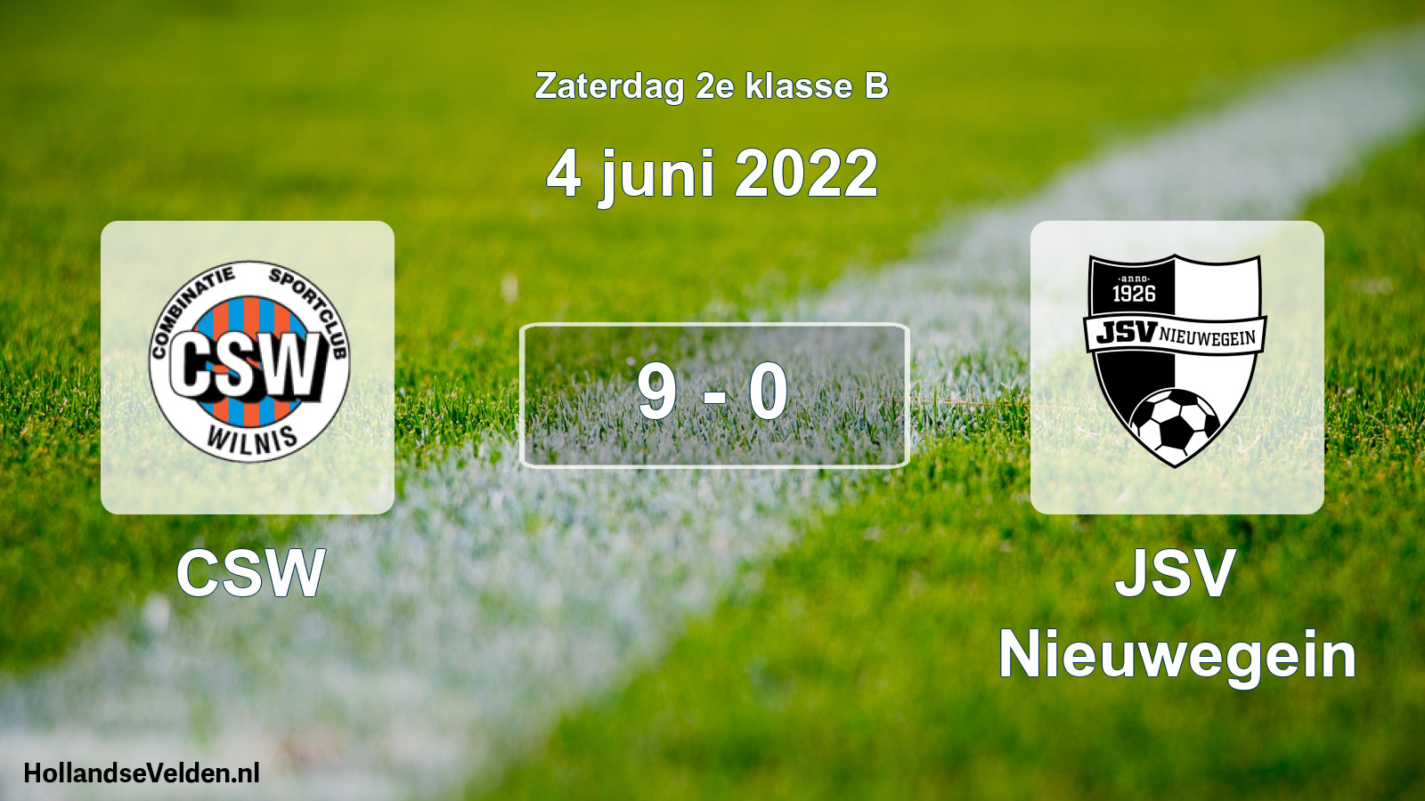 Total number of matches played: CSW - JSV Nieuwegein 9 - 0 (4 June 2022)