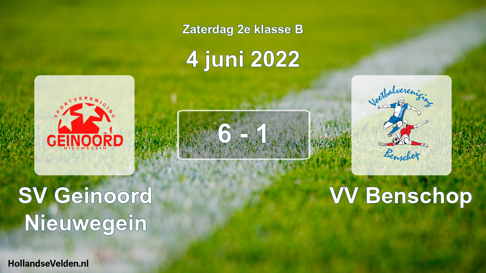 Total number of matches played: SV Geinoord Nieuwegein - VV Benschop 6 - 1 (4 June 2022)