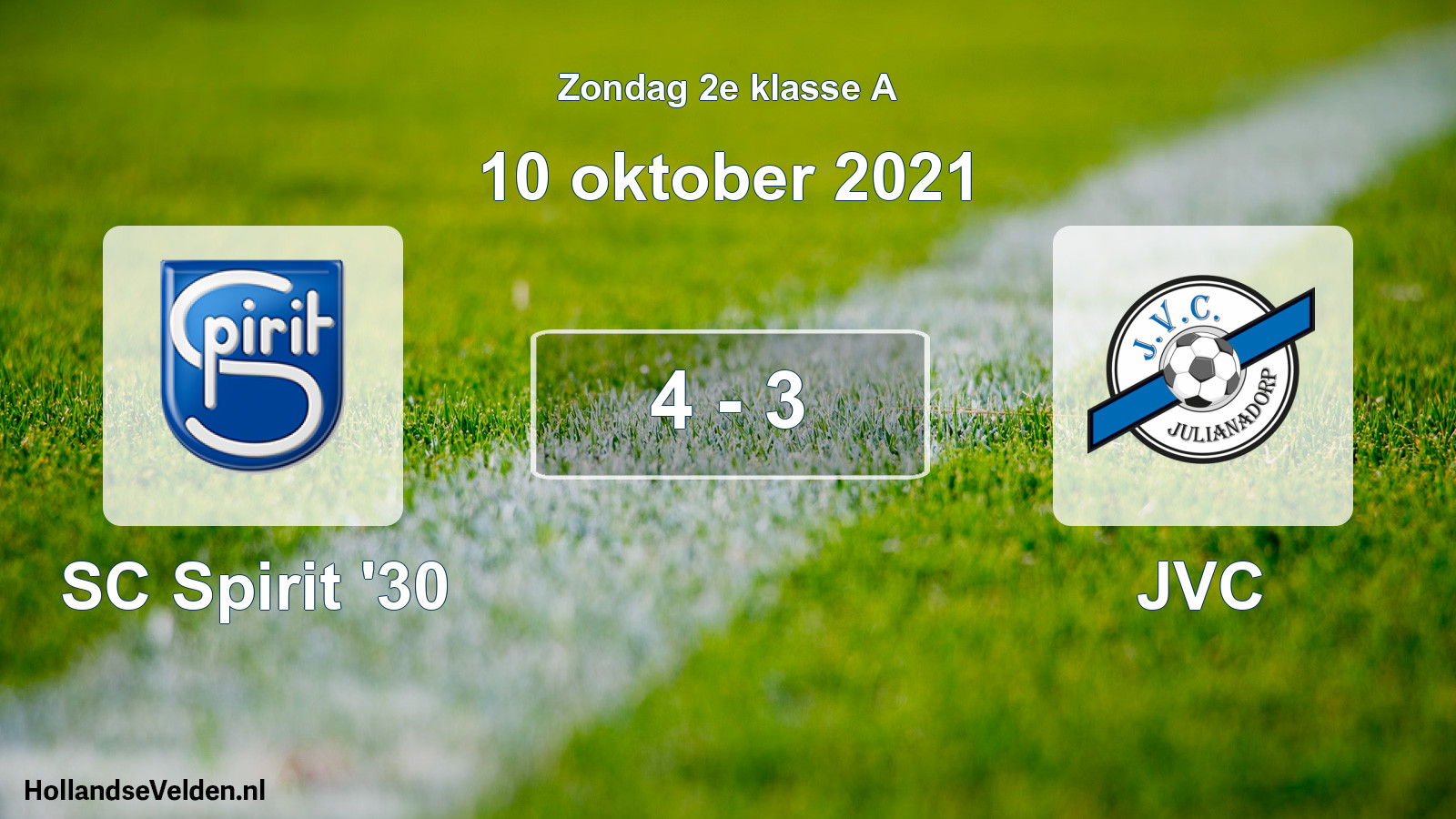 Total number of matches played: SC Spirit '30 - JVC 4 - 3 (10 October 2021)