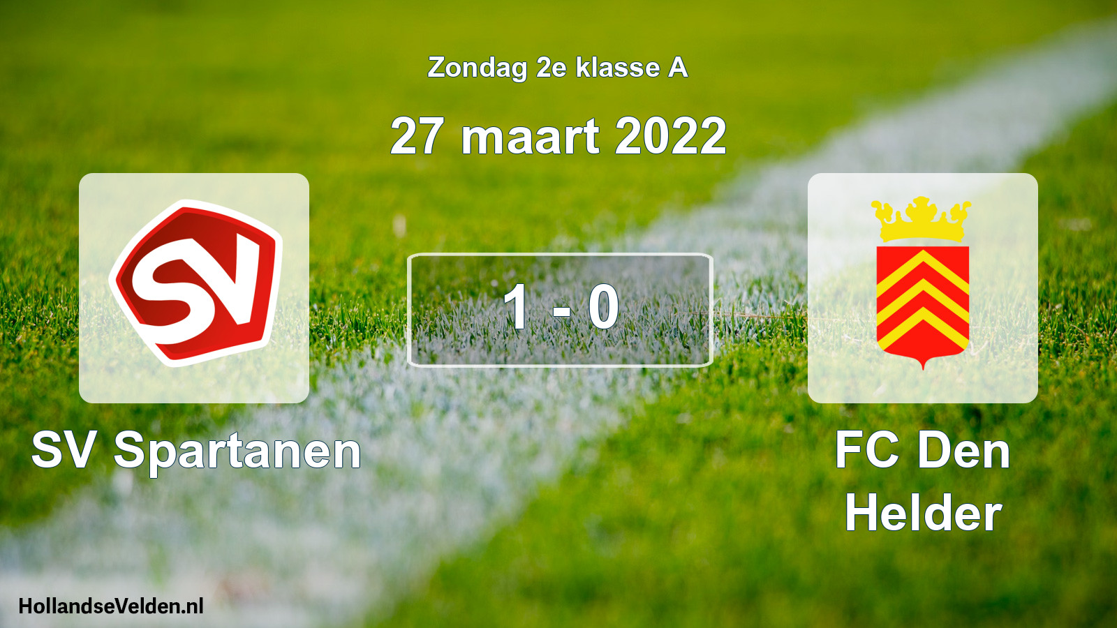 Total number of matches played: SV Spartanen - FC Den Helder 1 - 0 (27 March 2022)