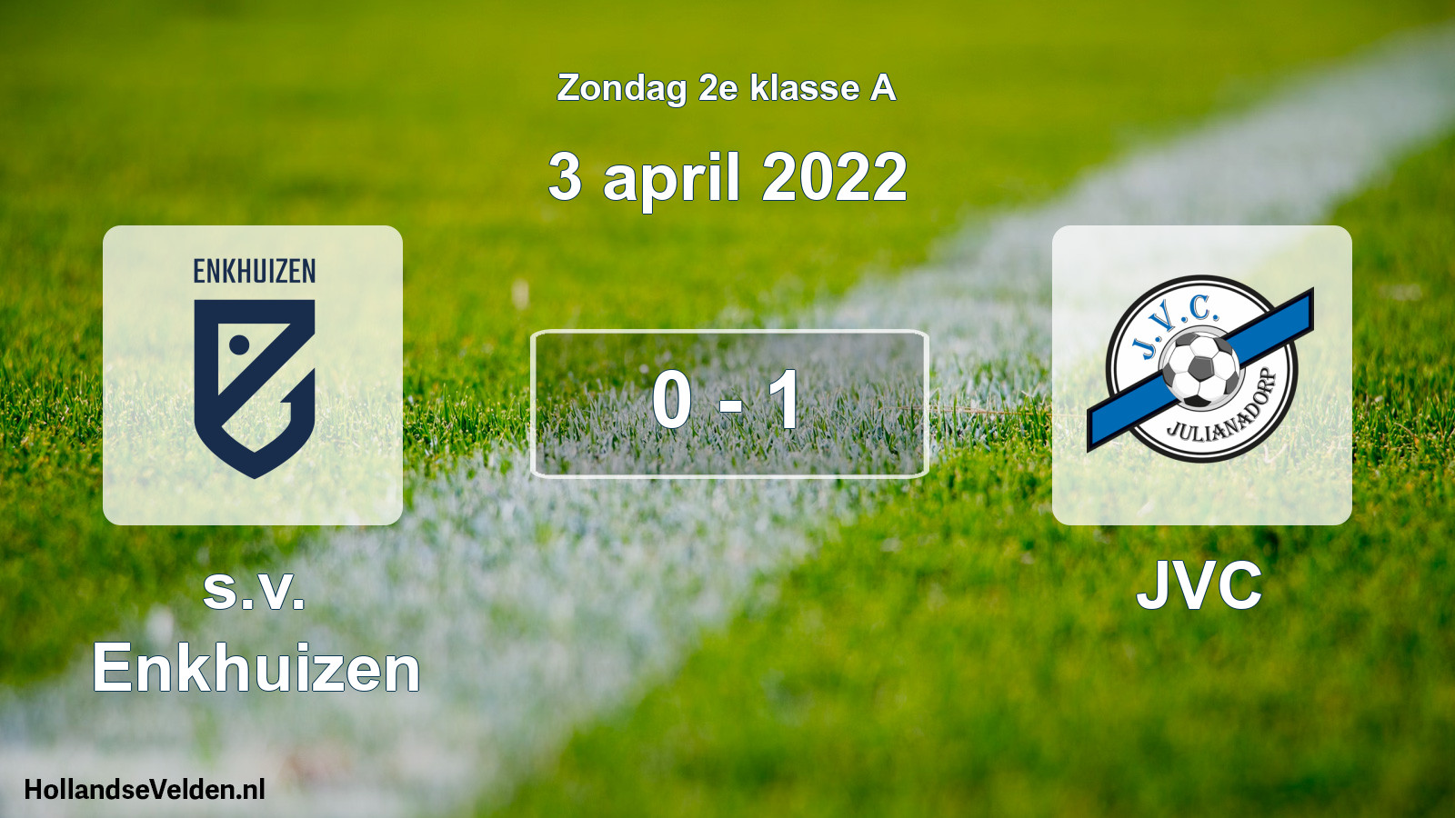 Total number of matches played: s.v. Enkhuizen - JVC 0 - 1 (3 April 2022)