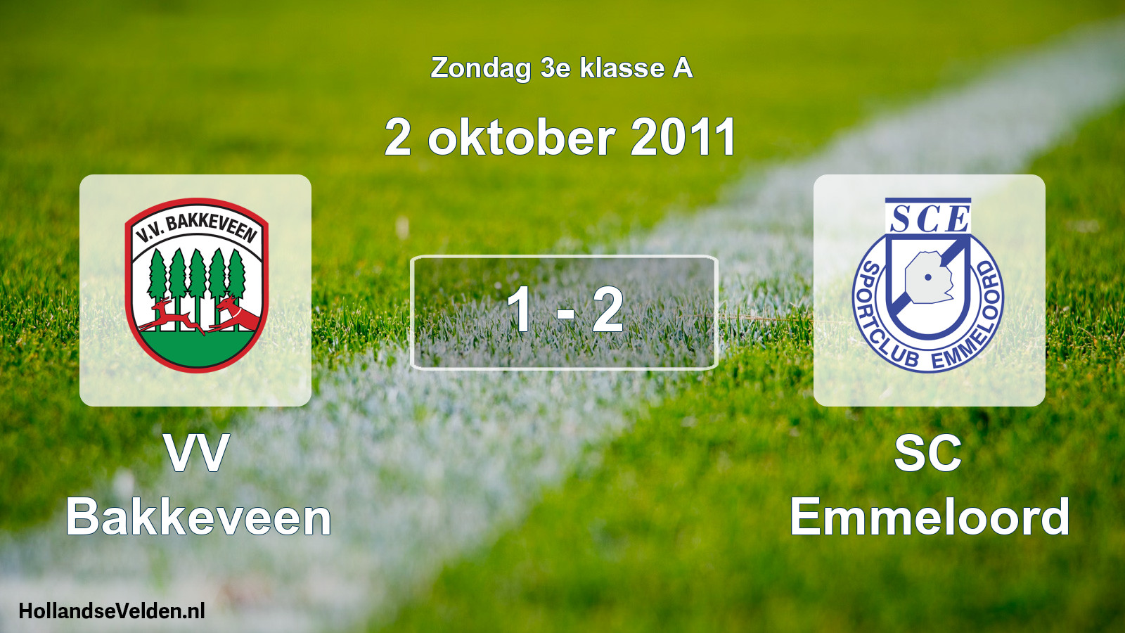 Total number of matches played: VV Bakkeveen - SC Emmeloord 1 - 2 (2 October 2011)