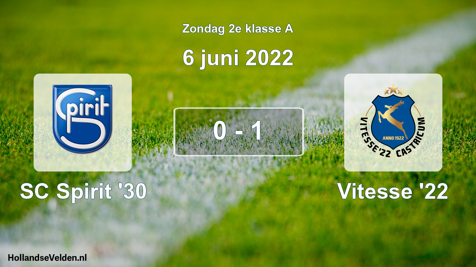 Total number of matches played: SC Spirit '30 - Vitesse '22 0 - 1 (6 June 2022)