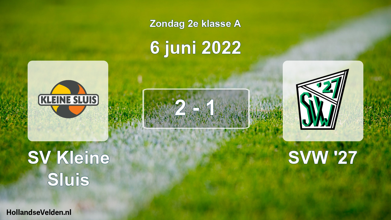 Total number of matches played: SV Kleine Sluis - SVW '27 2 - 1 (6 June 2022)