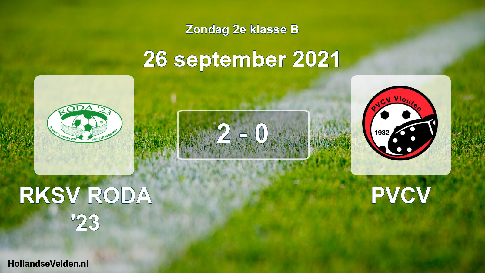 Total number of matches played: RKSV RODA '23 - PVCV 2 - 0 (26 September 2021)