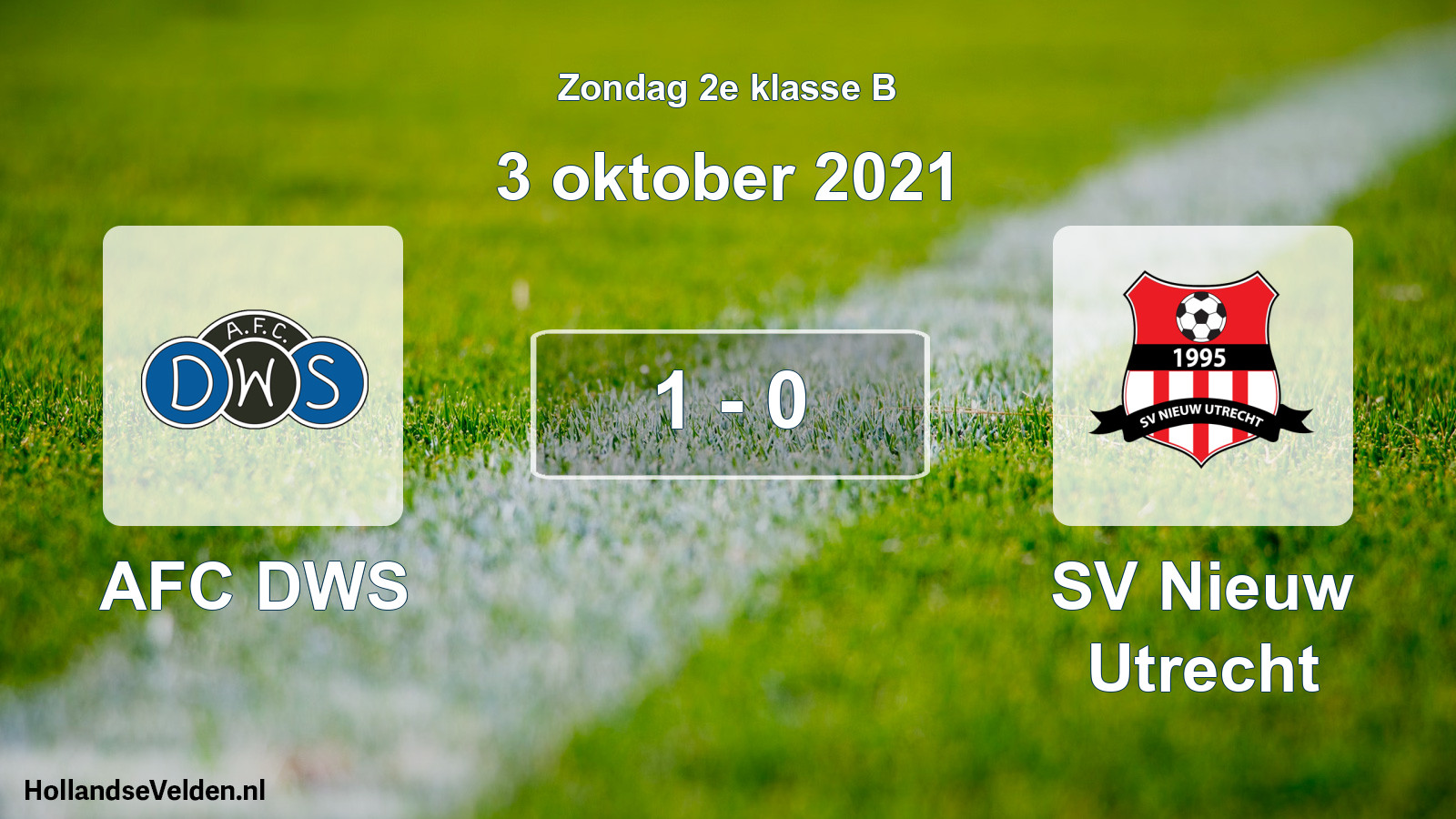 Total number of matches played: AFC DWS - SV Nieuw Utrecht 1 - 0 (3 October 2021)