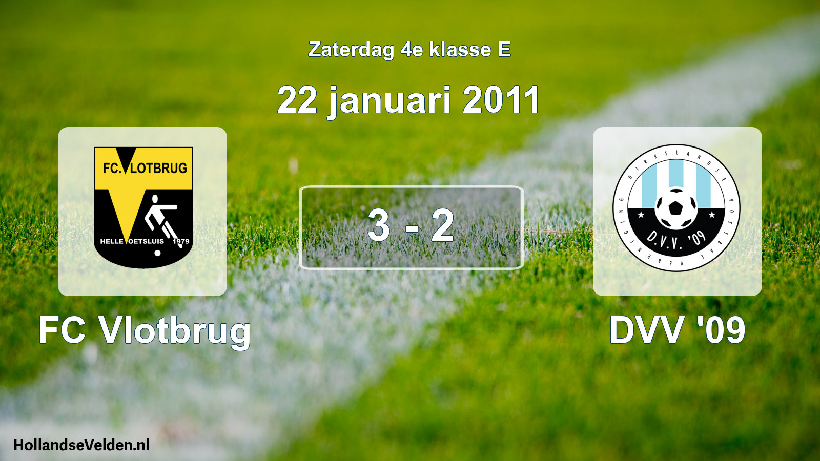 Total number of matches played: FC Vlotbrug - DVV '09 3 - 2 (22 January 2011)