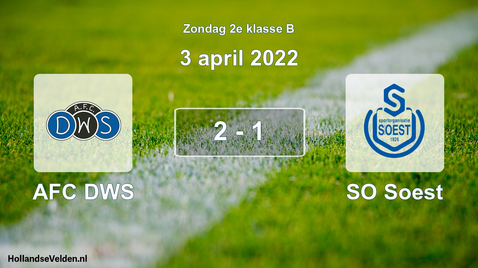 Total number of matches played: AFC DWS - SO Soest 2 - 1 (3 April 2022)