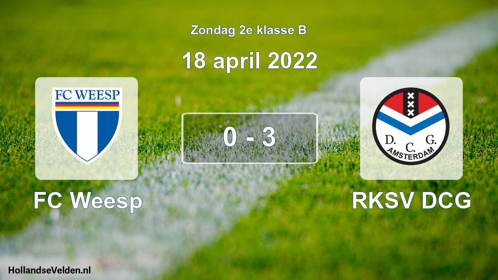 Total number of matches played: FC Weesp - RKSV DCG 0 - 3 (18 April 2022)