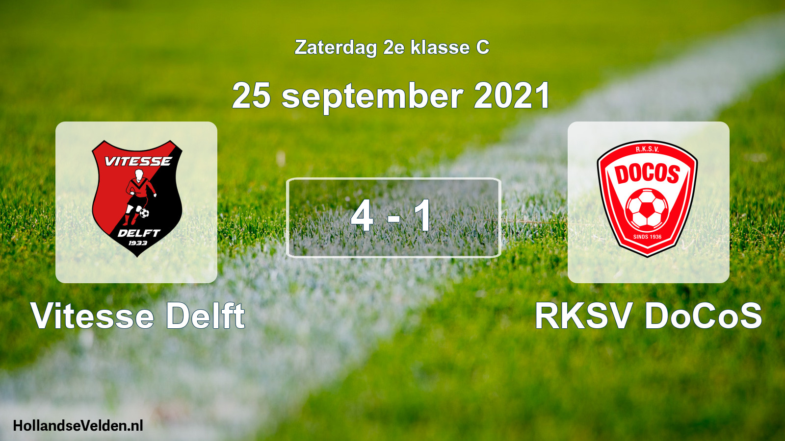 Total number of matches played: Vitesse Delft - RKSV DoCoS 4 - 1 (25 September 2021)