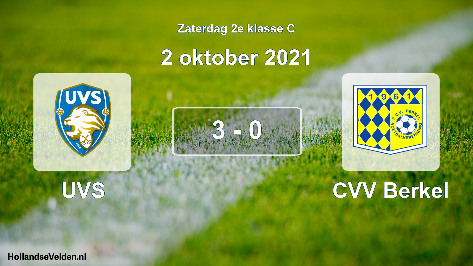 Total number of matches played: UVS - CVV Berkel 3 - 0 (2 October 2021)