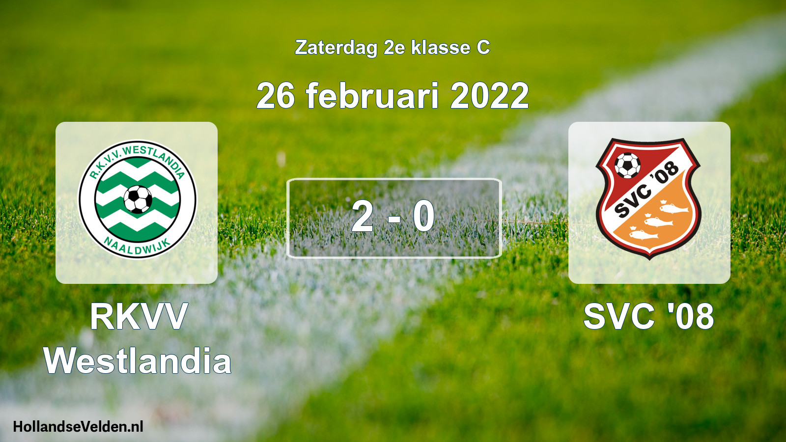 Total number of matches played: RKVV Westlandia - SVC '08 2 - 0 (26 February 2022)