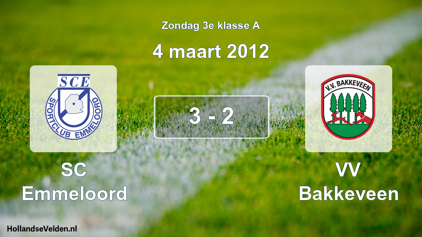 Total number of matches played: SC Emmeloord - VV Bakkeveen 3 - 2 (4 March 2012)