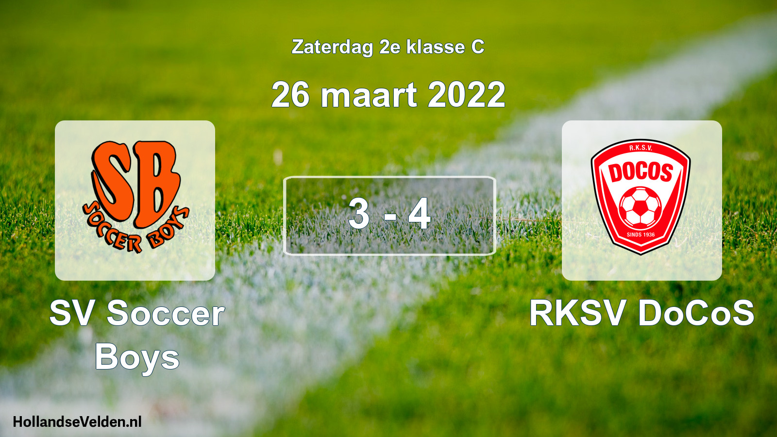 Total number of matches played: SV Soccer Boys - RKSV DoCoS 3 - 4 (26 March 2022)
