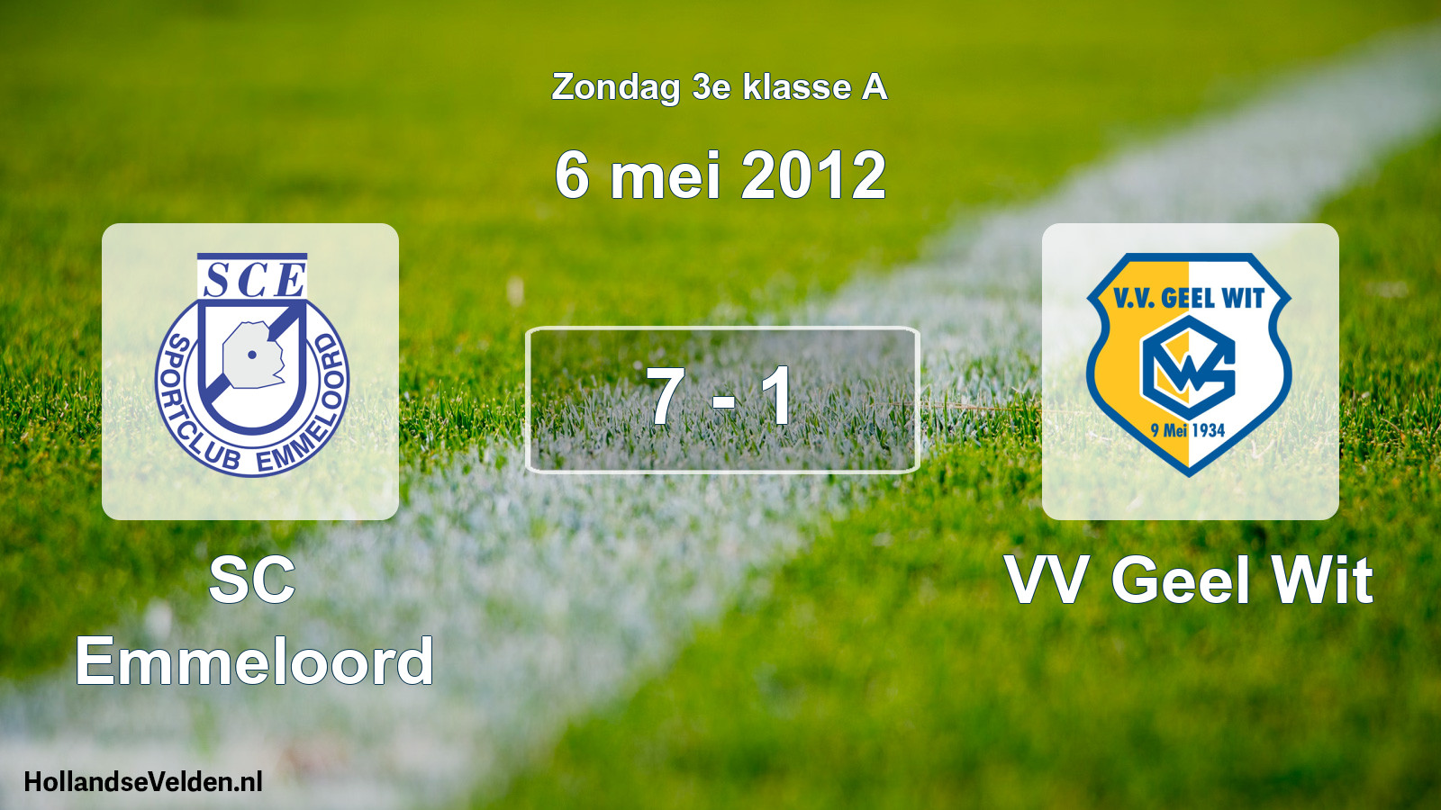 Total number of matches played: SC Emmeloord - VV Geel Wit 7 - 1 (6 May 2012)