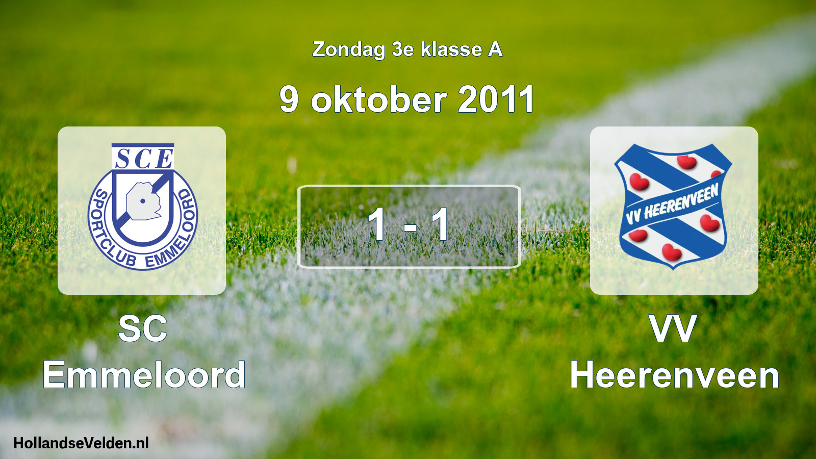 Total number of matches played: SC Emmeloord - VV Heerenveen 1 - 1 (9 October 2011)