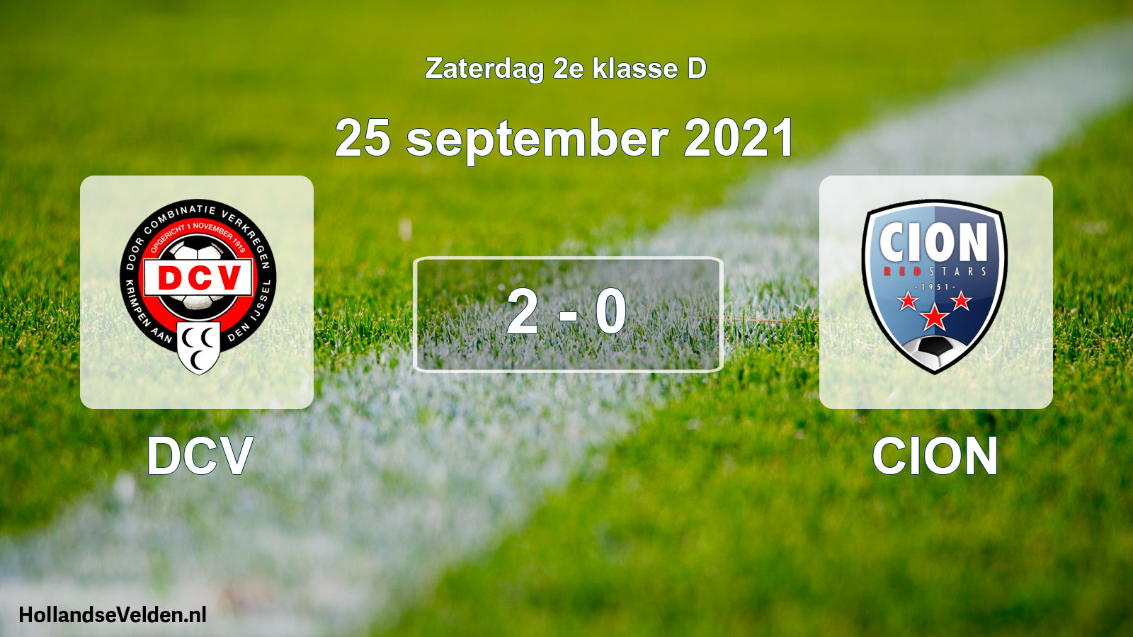 Total number of matches played: DCV - CION 2 - 0 (25 September 2021)