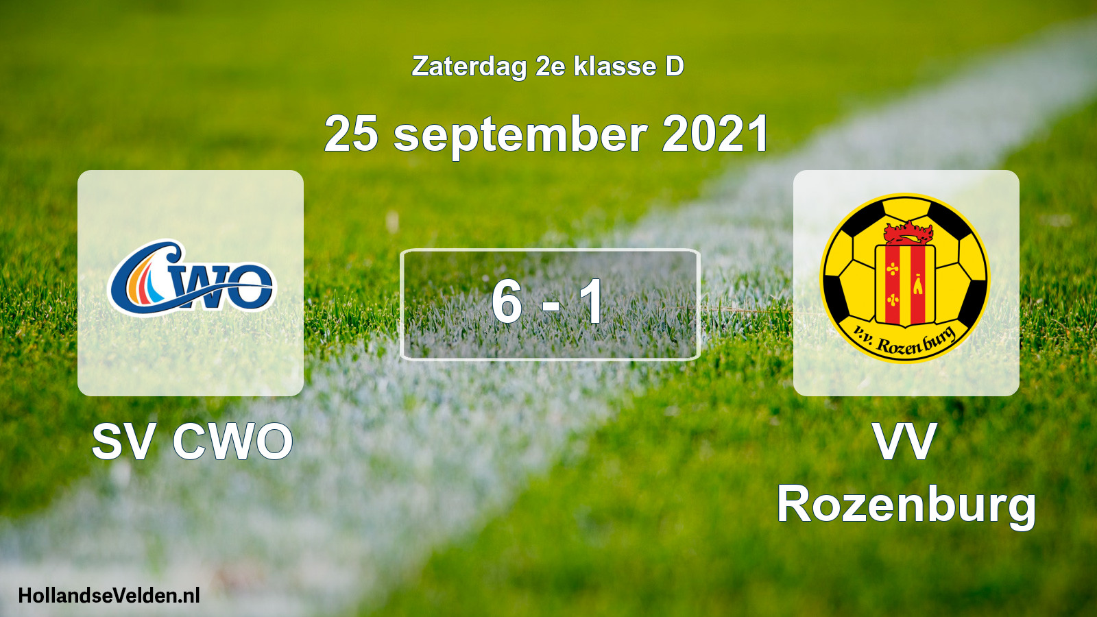 Total number of matches played: SV CWO - VV Rozenburg 6 - 1 (25 September 2021)