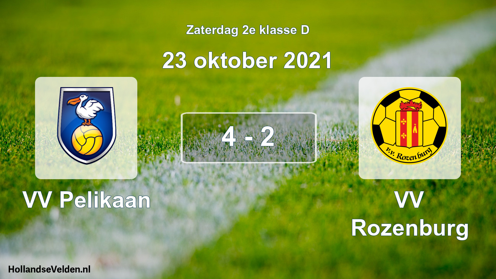 Total number of matches played: VV Pelikaan - VV Rozenburg 4 - 2 (23 October 2021)