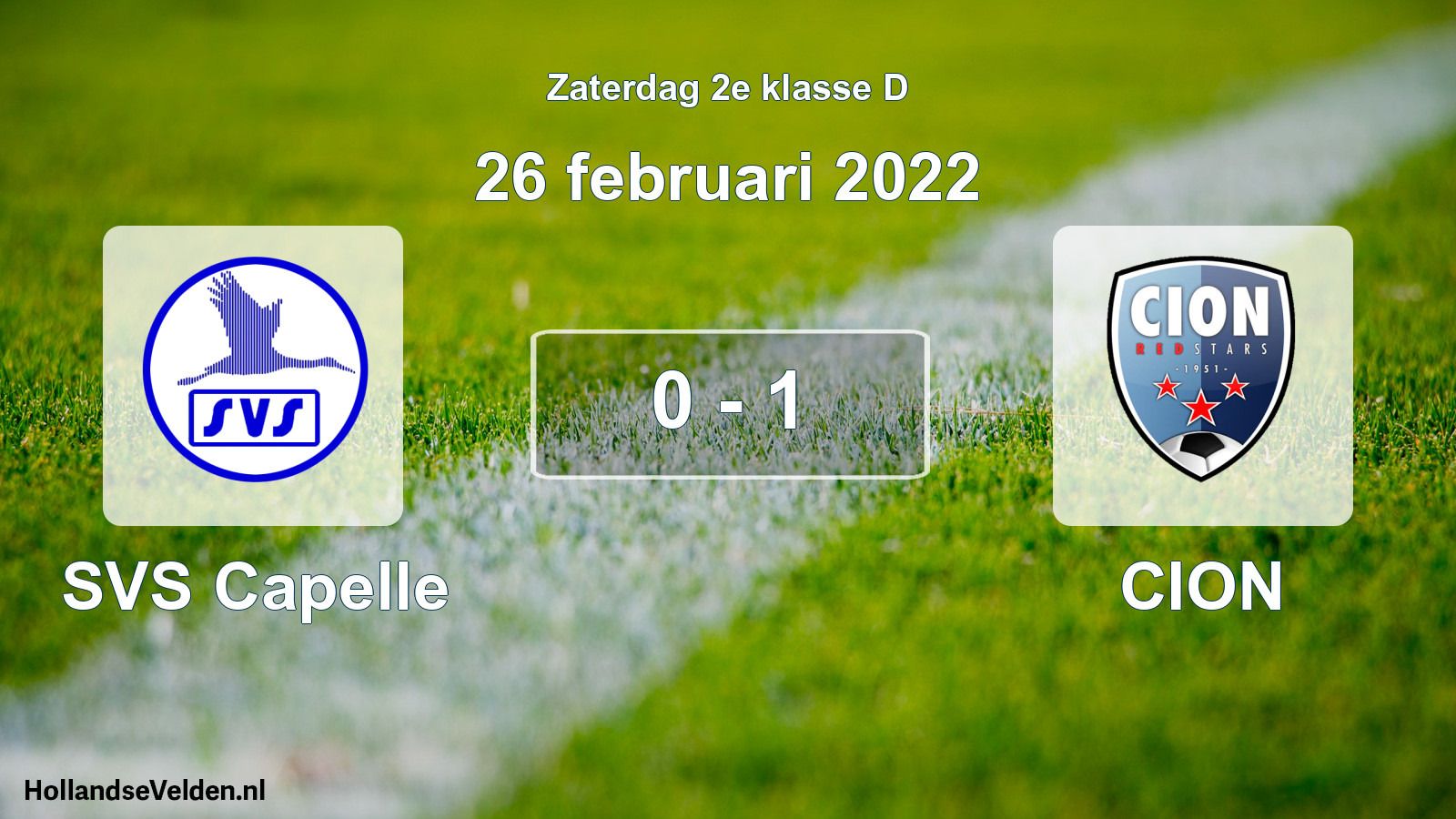 Total number of matches played: SVS Capelle - CION 0 - 1 (26 February 2022)