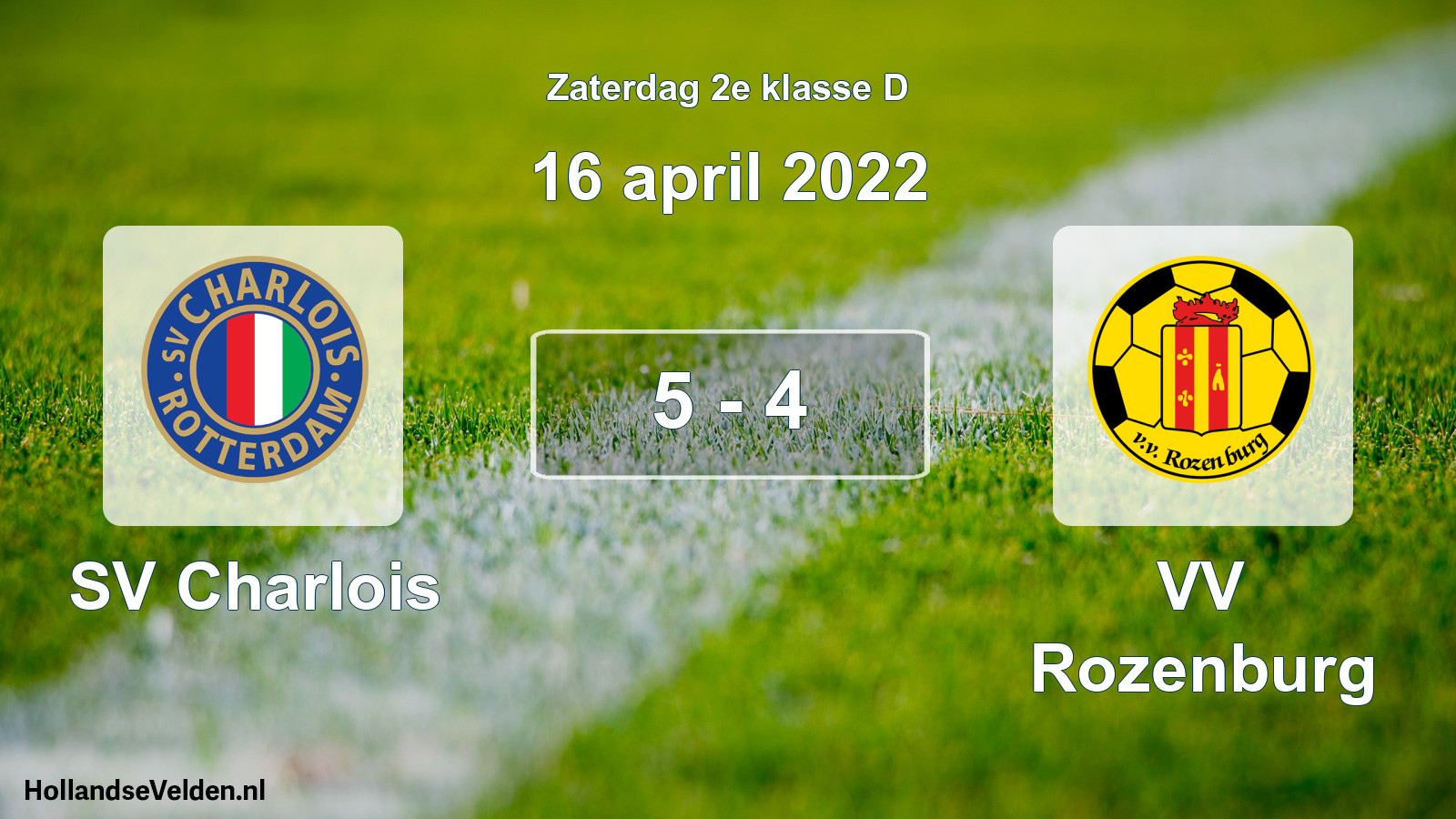 Total number of matches played: SV Charlois - VV Rozenburg 5 - 4 (16 April 2022)