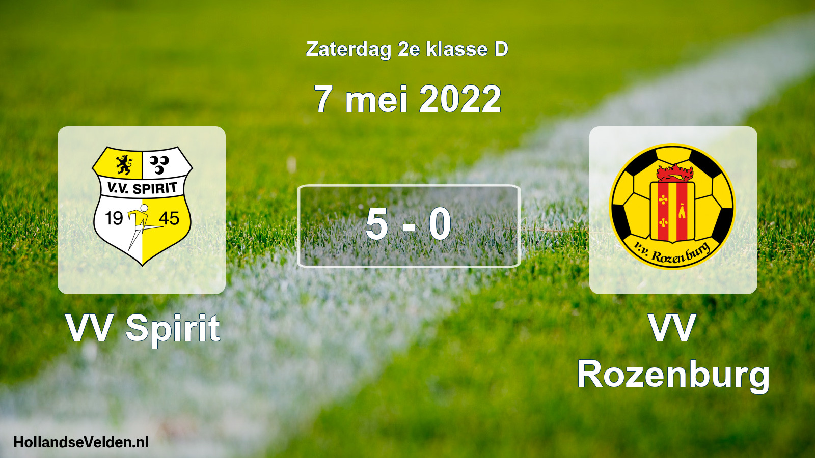 Total number of matches played: VV Spirit - VV Rozenburg 5 - 0 (7 May 2022)