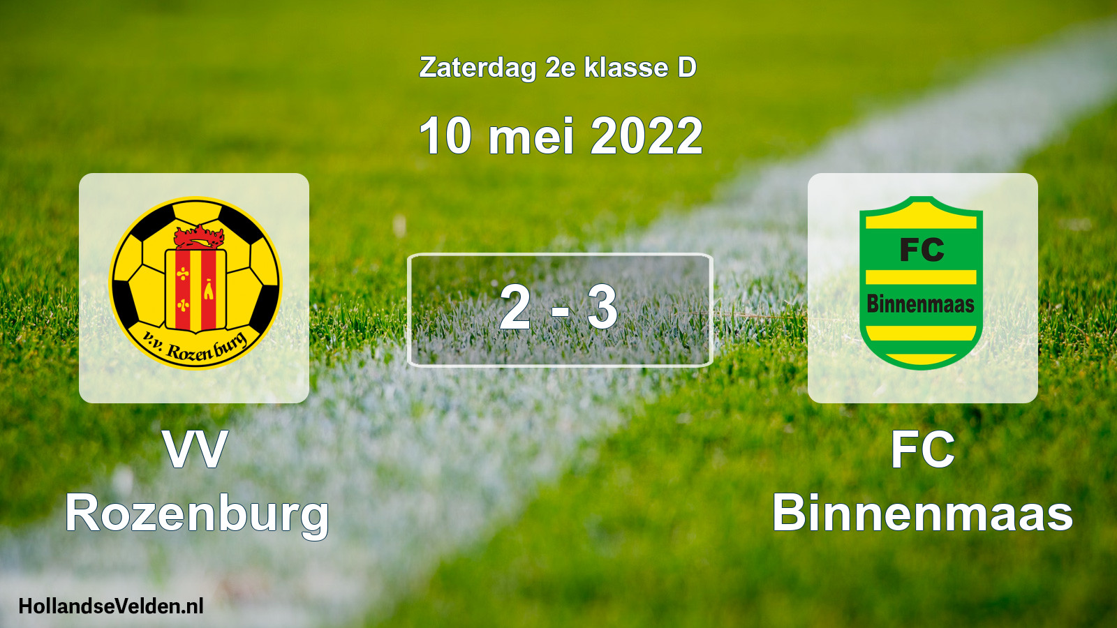 Total number of matches played: VV Rozenburg - FC Binnenmaas 2 - 3 (10 May 2022)