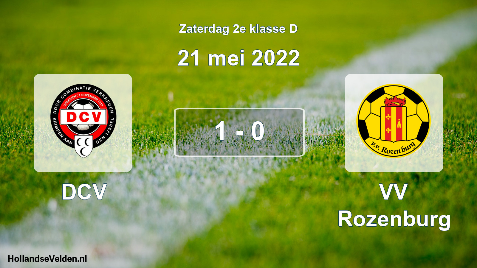Total number of matches played: DCV - VV Rozenburg 1 - 0 (21 May 2022)