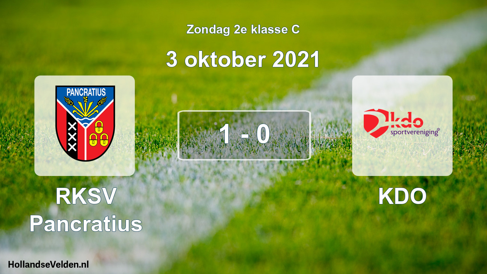 Total number of matches played: RKSV Pancratius - KDO 1 - 0 (3 October 2021)