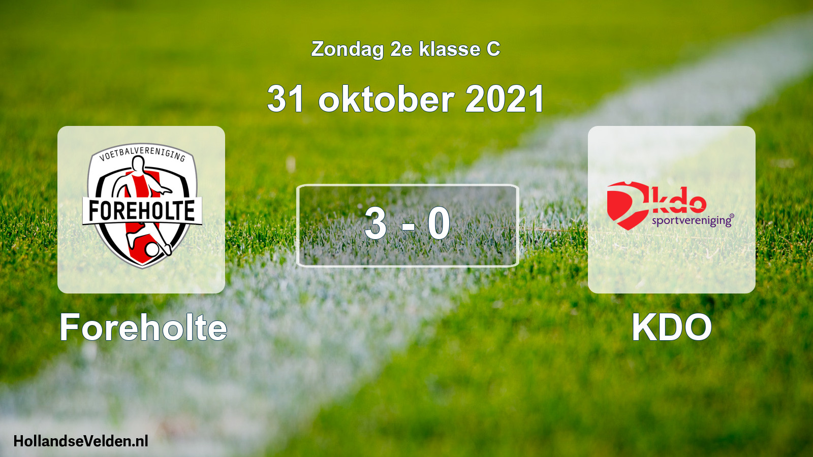 Total number of matches played: Foreholte - KDO 3 - 0 (31 October 2021)