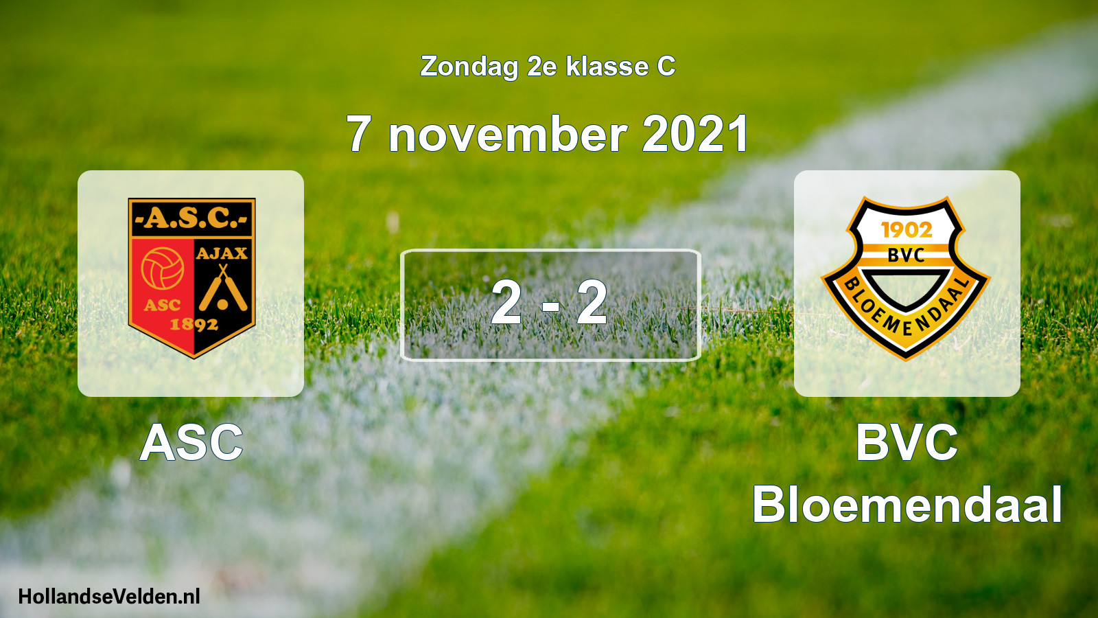 Total number of matches played: ASC - BVC Bloemendaal 2 - 2 (7 November 2021)