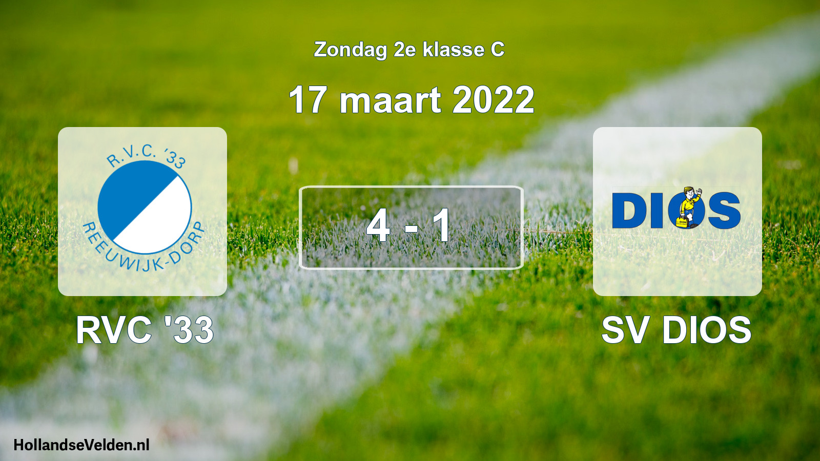 Total number of matches played: RVC '33 - SV DIOS 4 - 1 (17 March 2022)