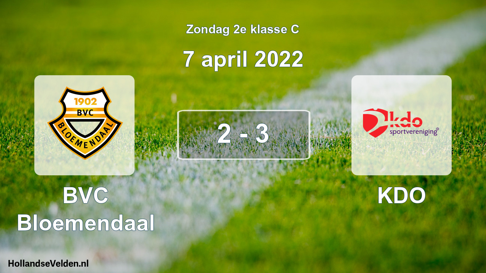 Total number of matches played: BVC Bloemendaal - KDO 2 - 3 (7 April 2022)