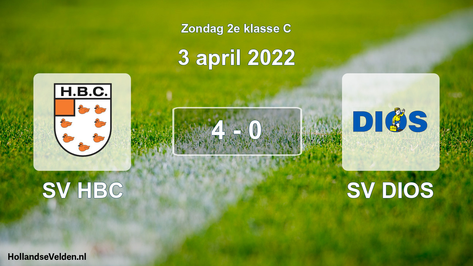 Total number of matches played: SV HBC - SV DIOS 4 - 0 (3 April 2022)