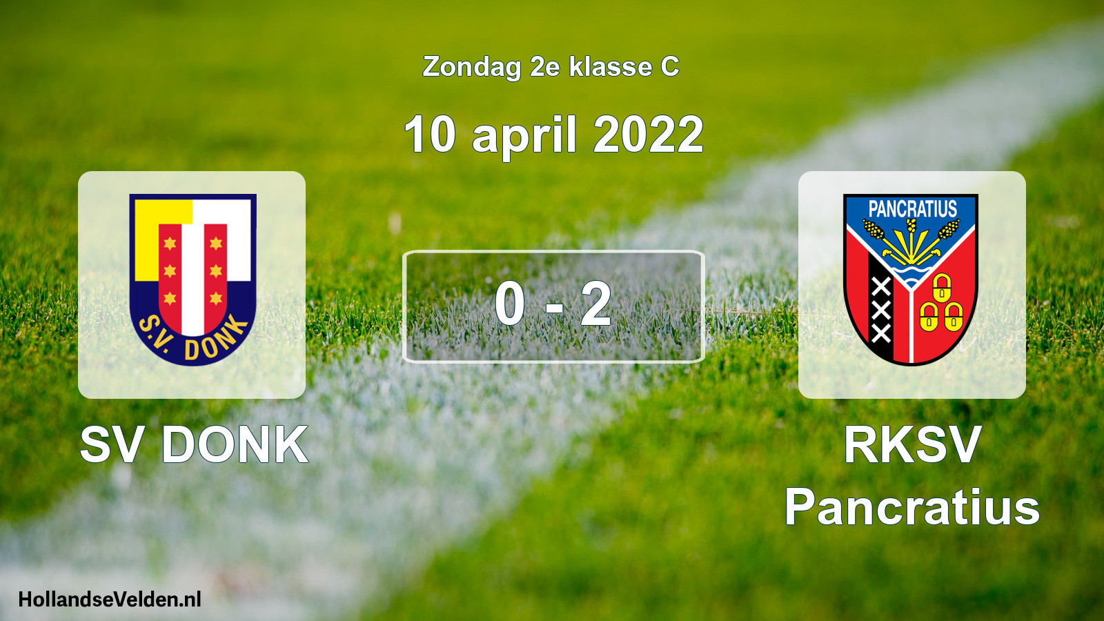 Total number of matches played: SV DONK - RKSV Pancratius 0 - 2 (10 April 2022)