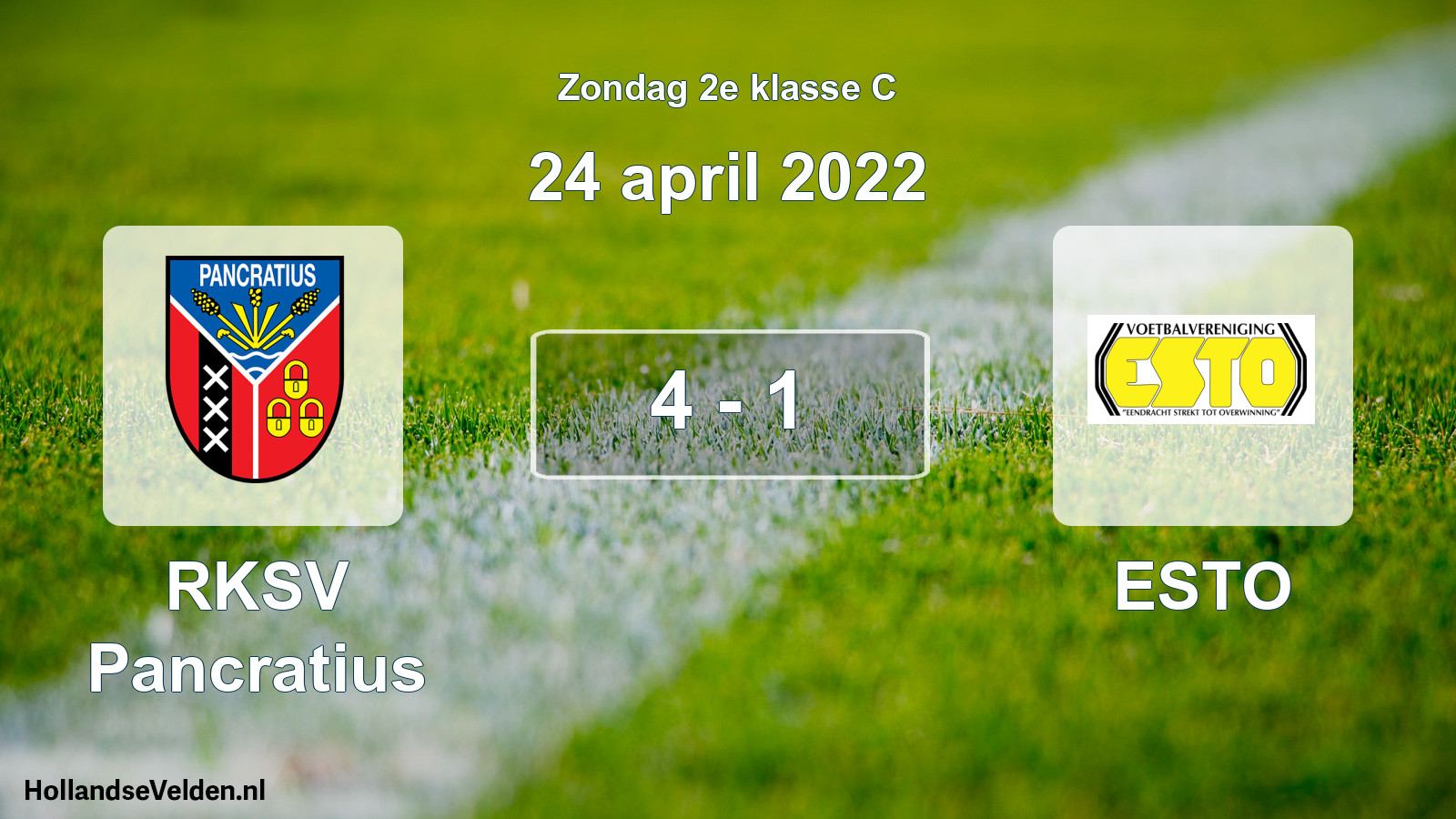 Total number of matches played: RKSV Pancratius - ESTO 4 - 1 (24 April 2022)