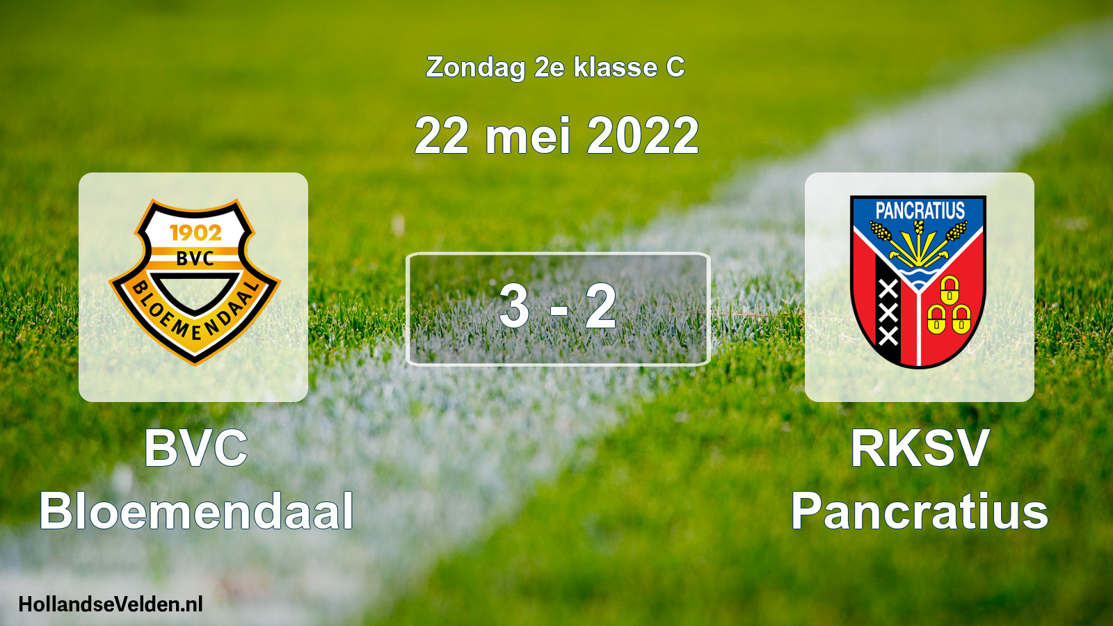 Total number of matches played: BVC Bloemendaal - RKSV Pancratius 3 - 2 (22 May 2022)