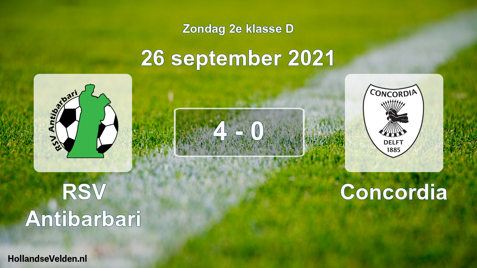 Total number of matches played: RSV Antibarbari - Concordia 4 - 0 (26 September 2021)