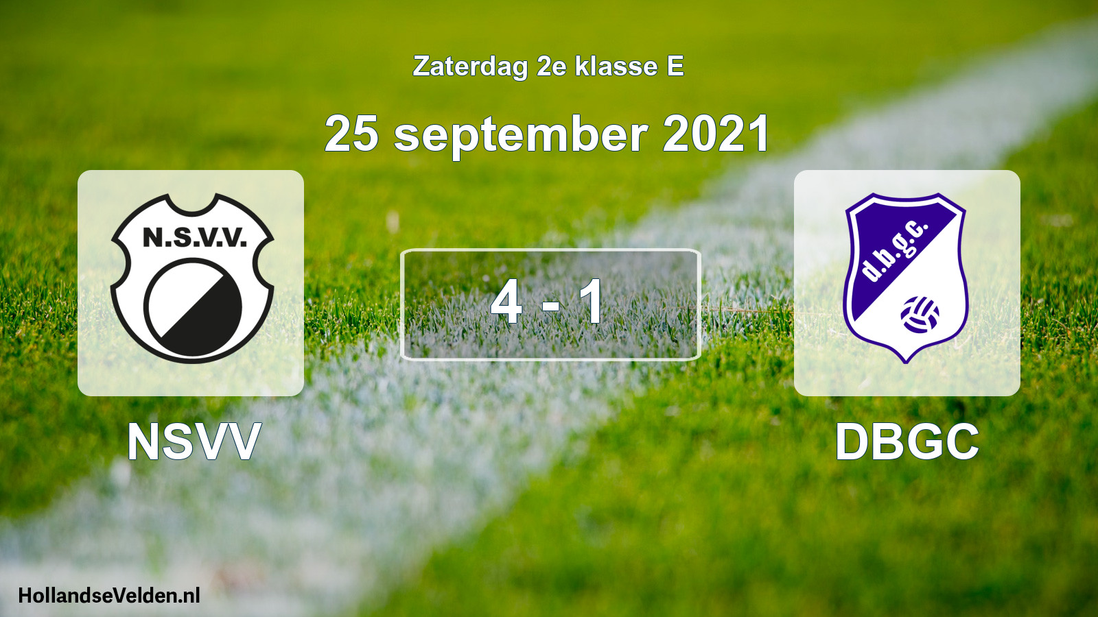 Total number of matches played: NSVV - DBGC 4 - 1 (25 September 2021)