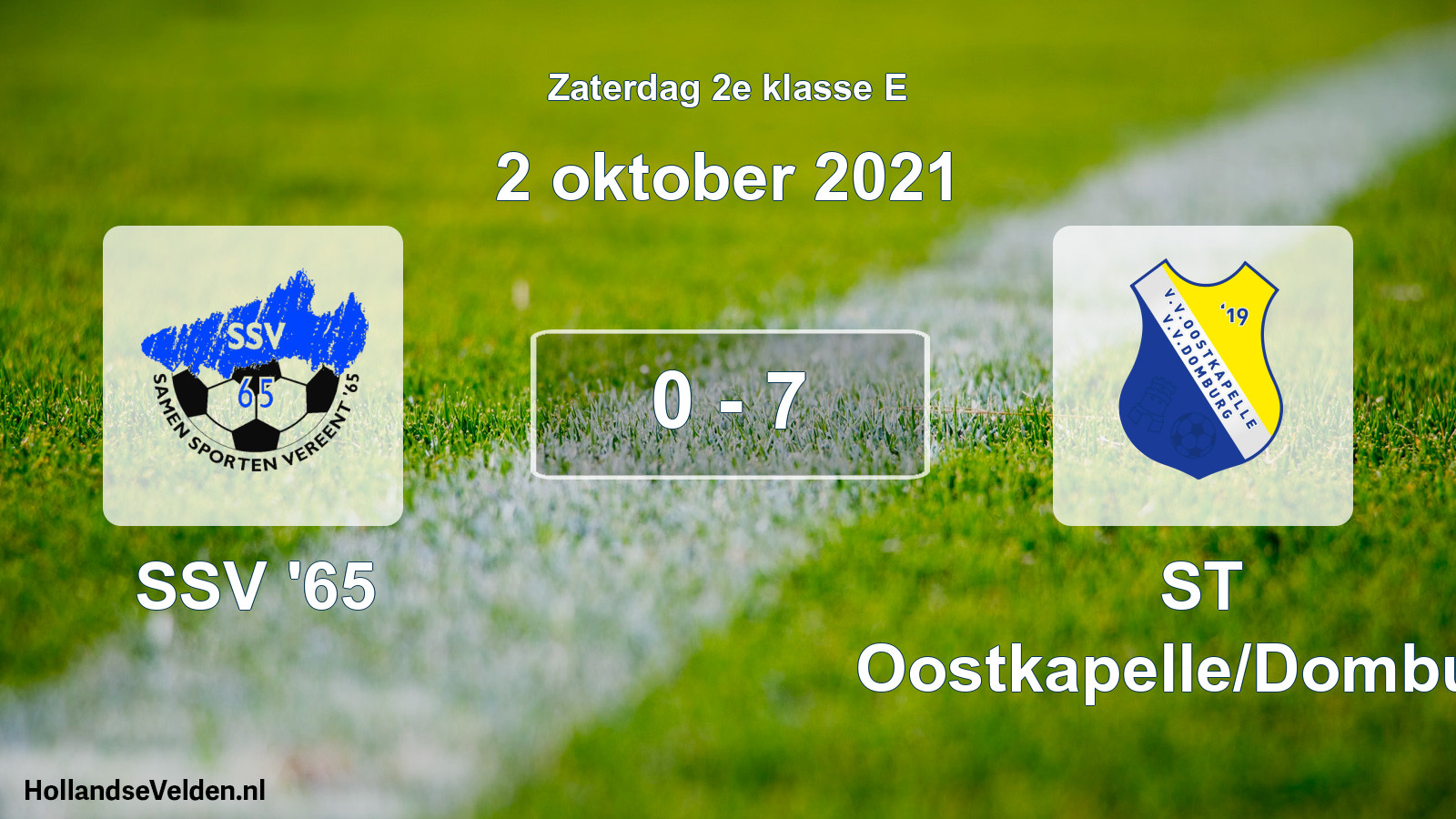 Total number of matches played: SSV '65 - ST Oostkapelle/Domburg 0 - 7 (2 October 2021)