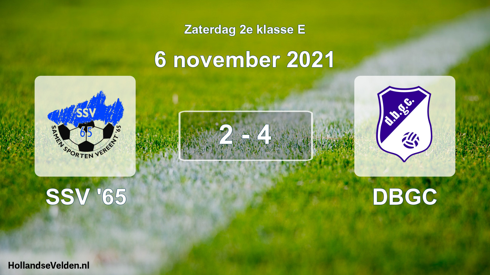 Total number of matches played: SSV '65 - DBGC 2 - 4 (6 November 2021)