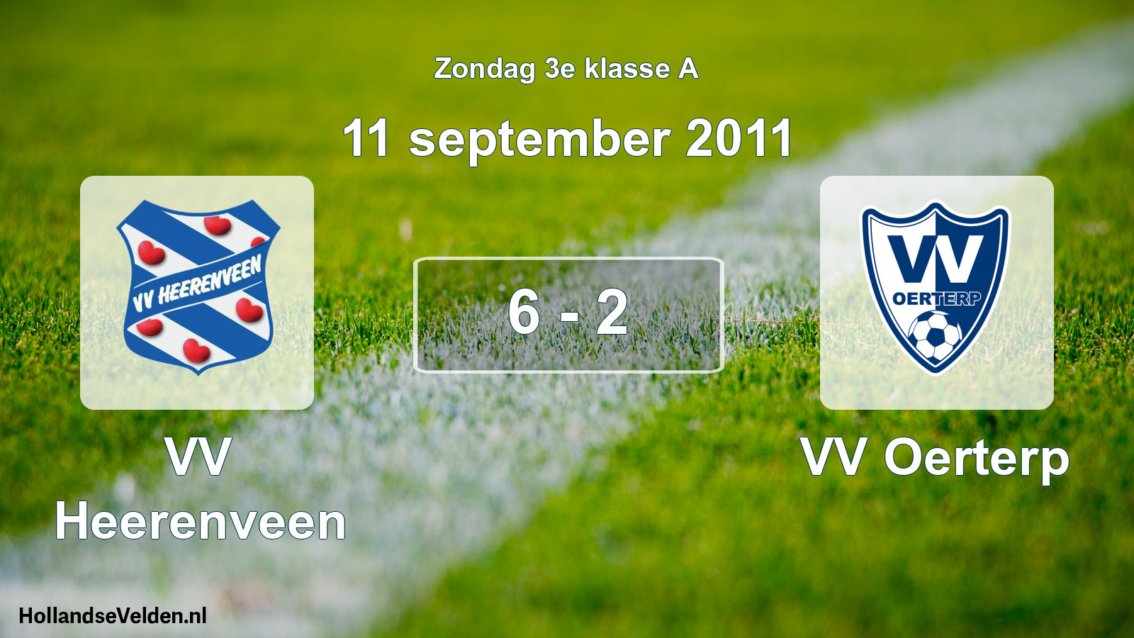 Total number of matches played: VV Heerenveen - VV Oerterp 6 - 2 (11 September 2011)