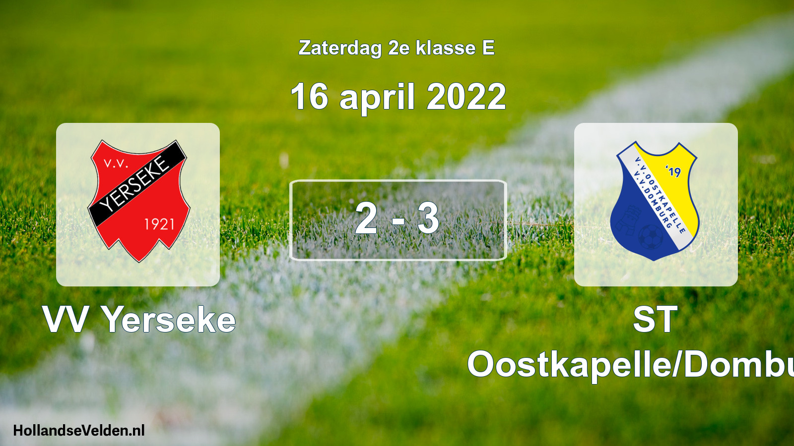 Total number of matches played: VV Yerseke - ST Oostkapelle/Domburg 2 - 3 (16 April 2022)
