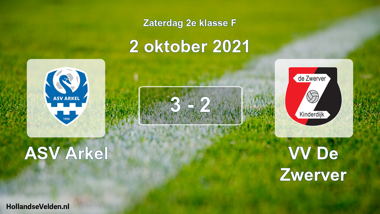 Total number of matches played: ASV Arkel - VV De Zwerver 3 - 2 (2 October 2021)