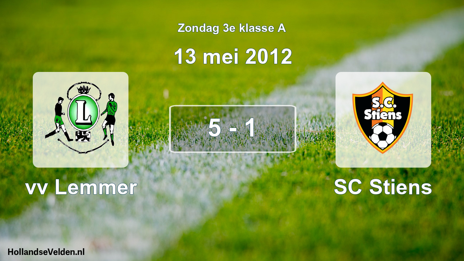 Total number of matches played: vv Lemmer - SC Stiens 5 - 1 (13 May 2012)