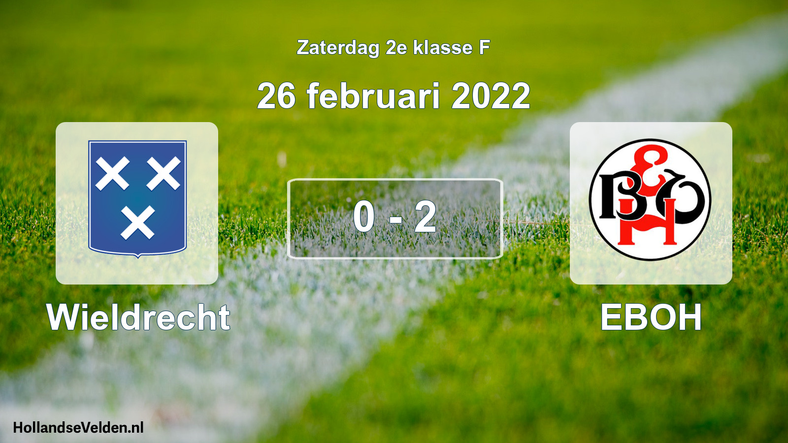 Total number of matches played: Wieldrecht - EBOH 0 - 2 (26 February 2022)