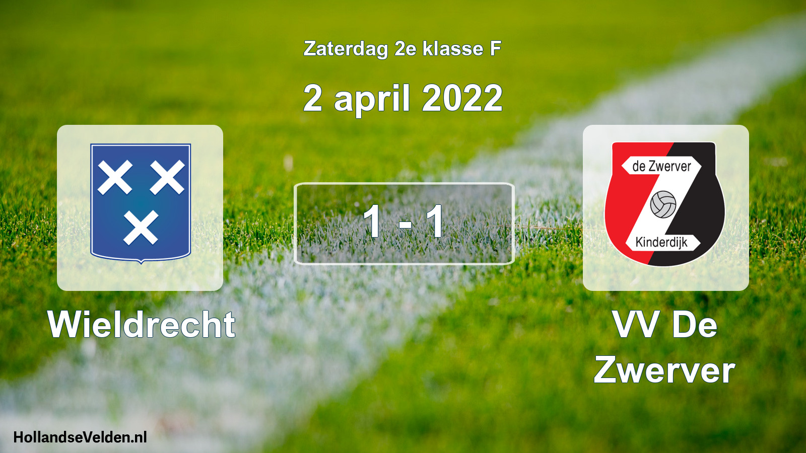 Total number of matches played: Wieldrecht - VV De Zwerver 1 - 1 (2 April 2022)